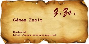 Gémes Zsolt névjegykártya